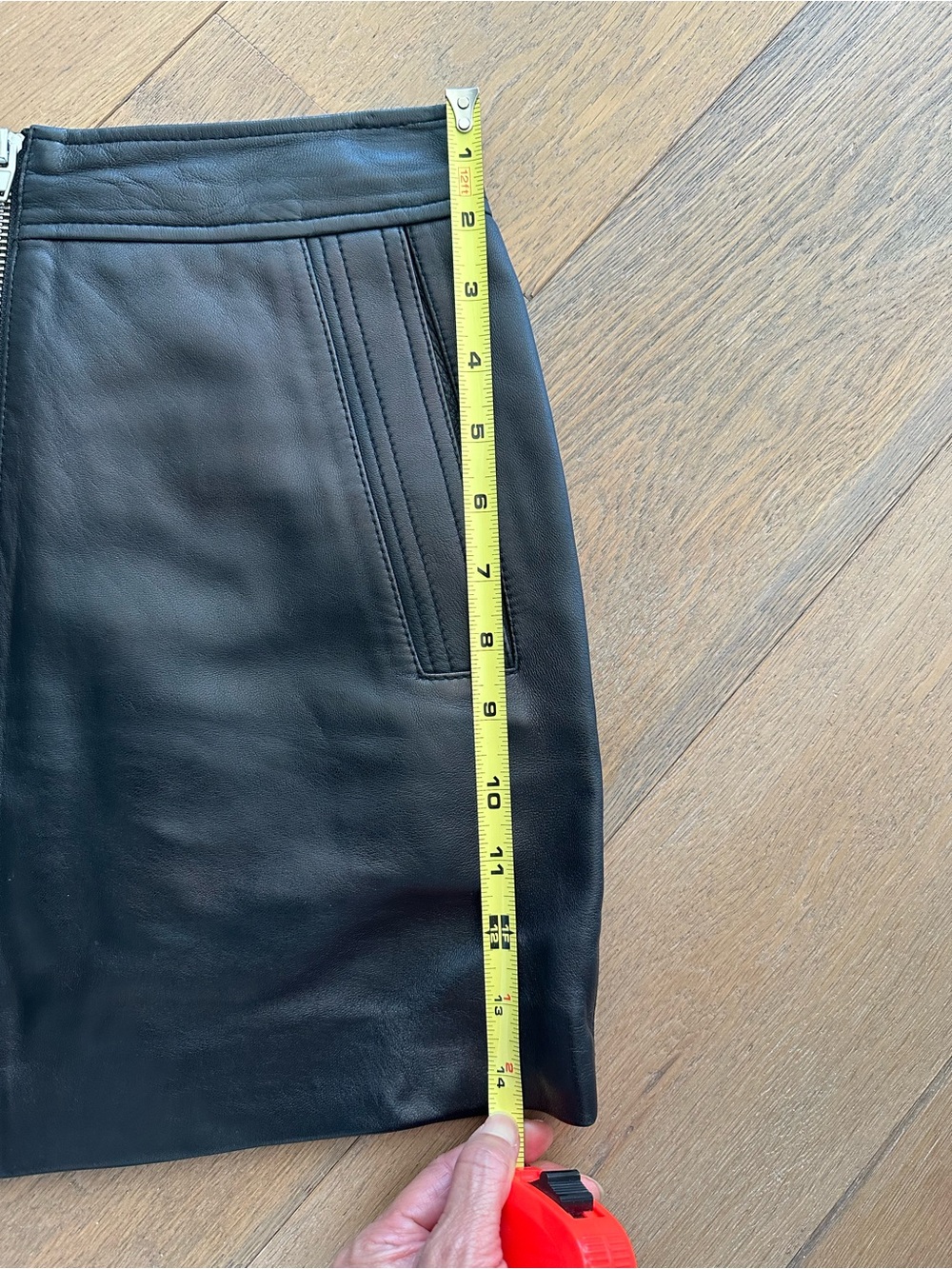 T by Alexander Wang Black Lambskin Leather Front Zip Mini Skirt XS - Picture 3 of 5
